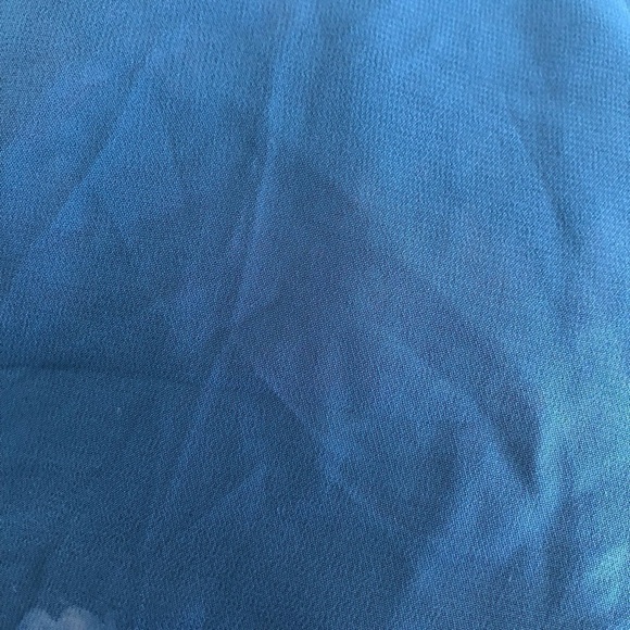 Loft Blue Floral Dress W Puffy Sleeves - Picture 8 of 9